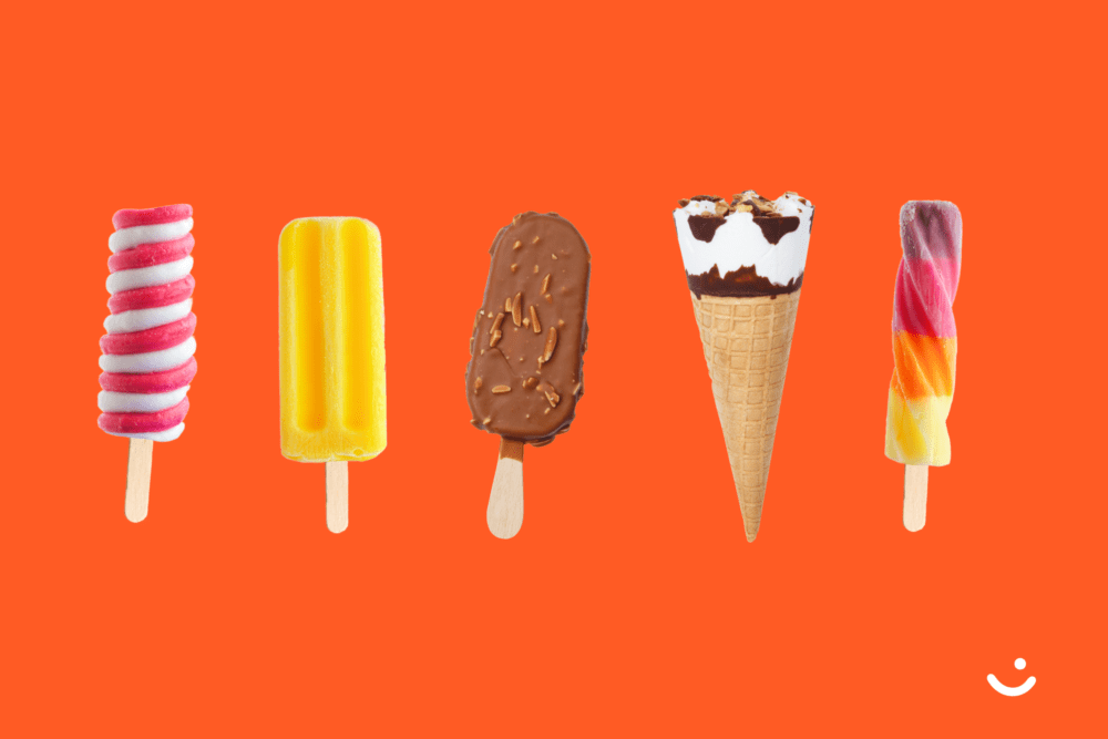 Ispinner på orange bakgrunn