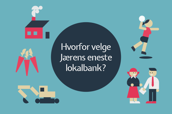 Illustrasjon som viser de 5 gode grunnene til hvorfor du skal velge Jæren Sparebank